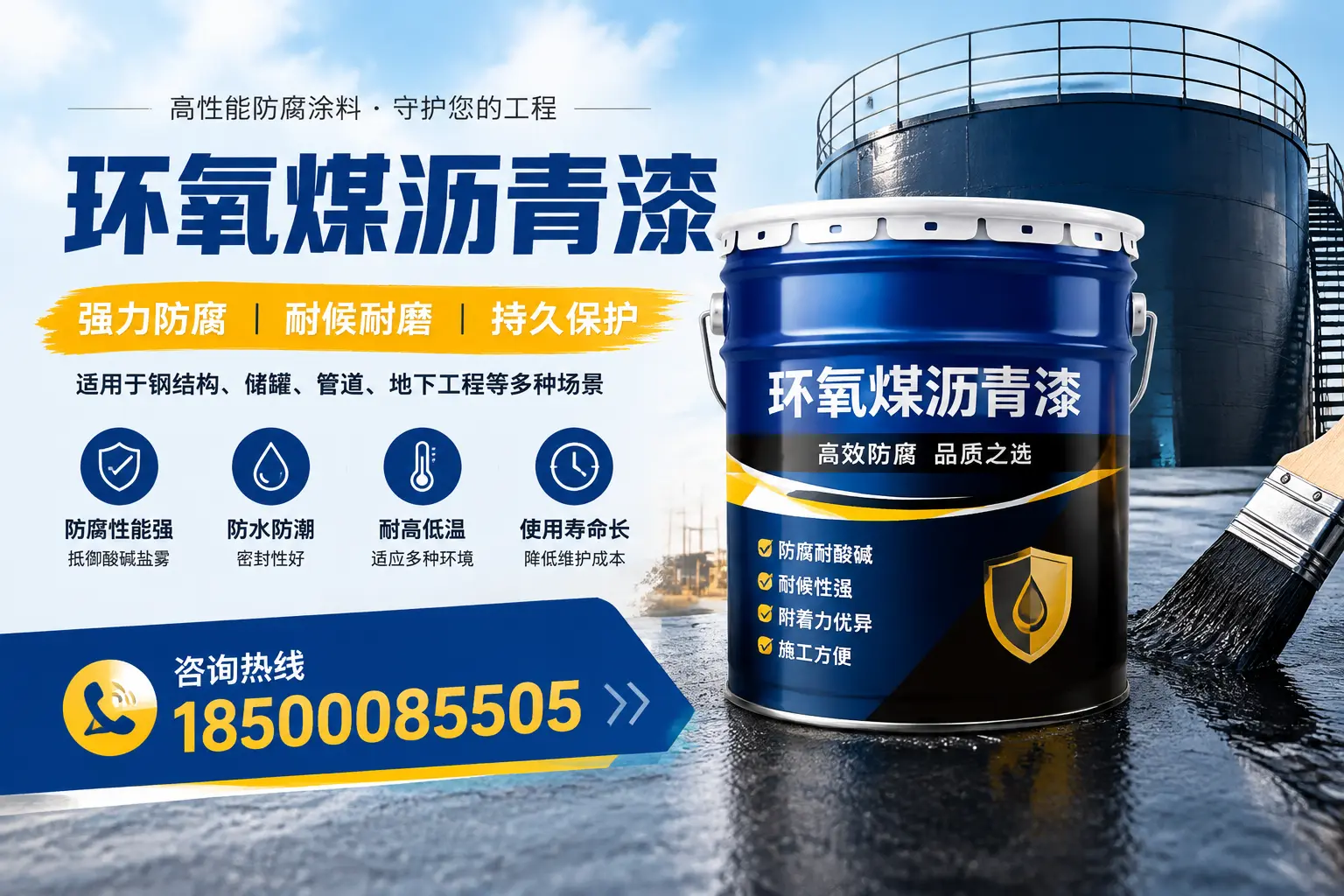 环氧煤沥青漆在工业中的应用，安康企业的选择
